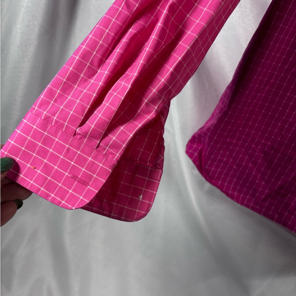 Foxcroft Women's Vibrant Pink Plaid Button Down Shirt - Picture 6 of 8
